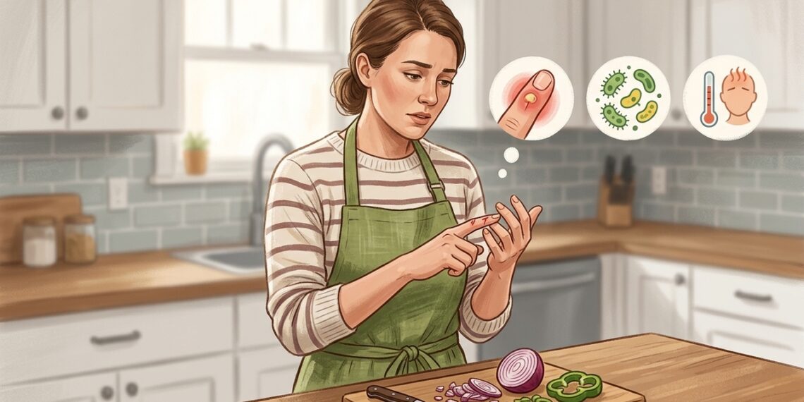 Un corte de cocina requiere presión, lavado cuidadoso y protección para reducir el riesgo de infección