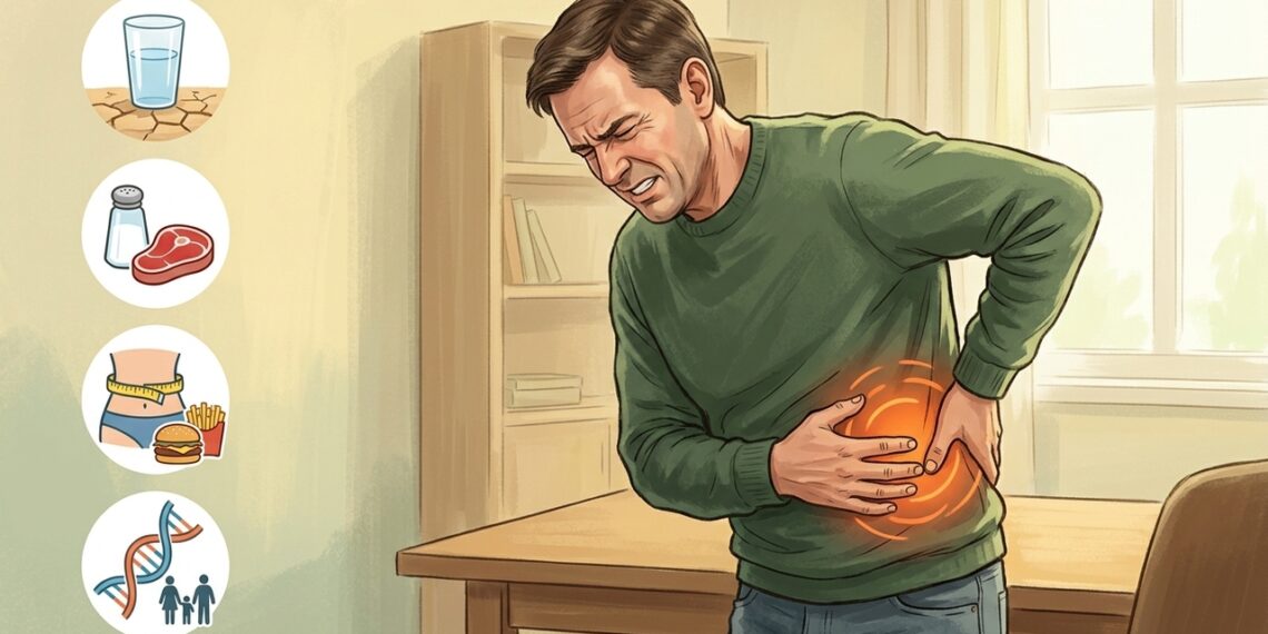 El dolor intenso aparece cuando el cálculo renal obstruye el uréter.