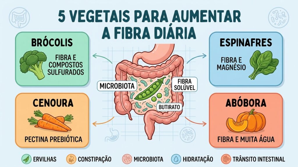 Cinco vegetales ricos en fibra ayudan a mejorar la saciedad, el tránsito y la microbiota