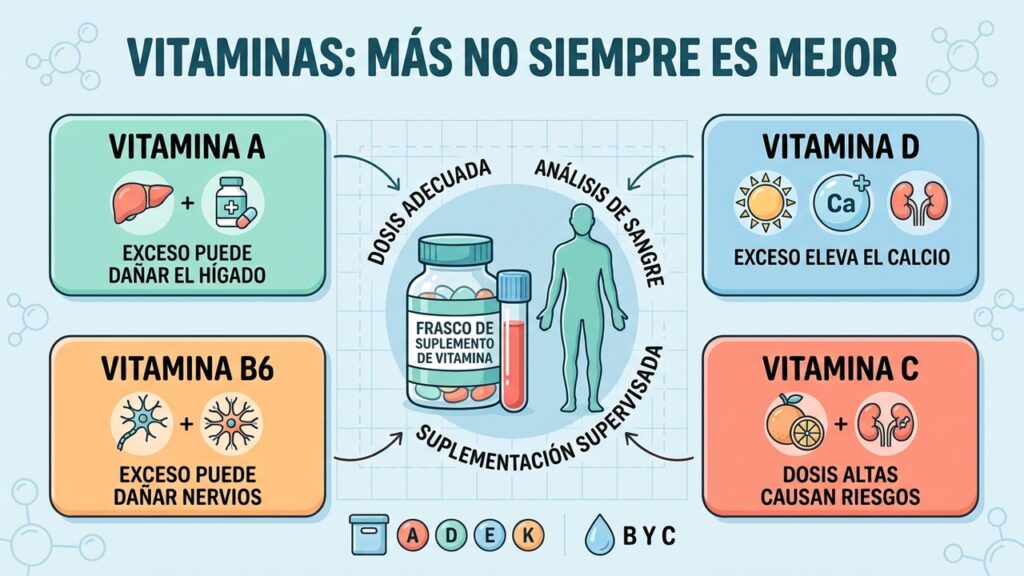 Tomar demasiadas vitaminas puede ser peligroso