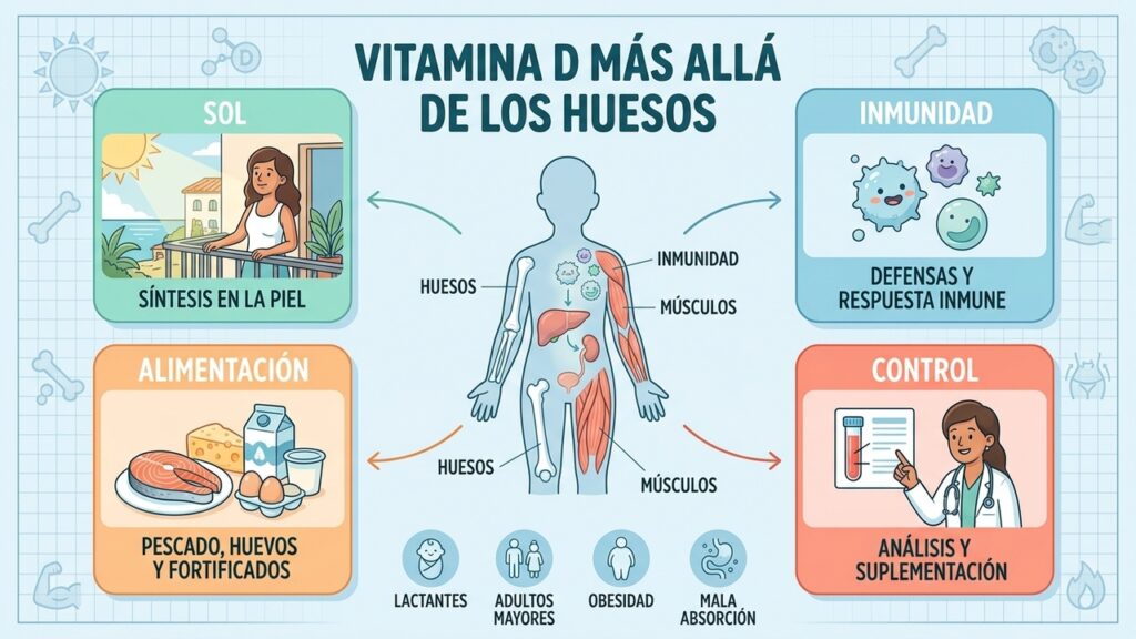 Adultos mayores, obesidad y mala absorción aumentan el riesgo de déficit de vitamina D