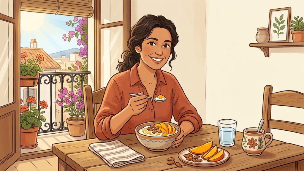 Mango entero con yogur y semillas ofrece una combinación más equilibrada para la glucemia