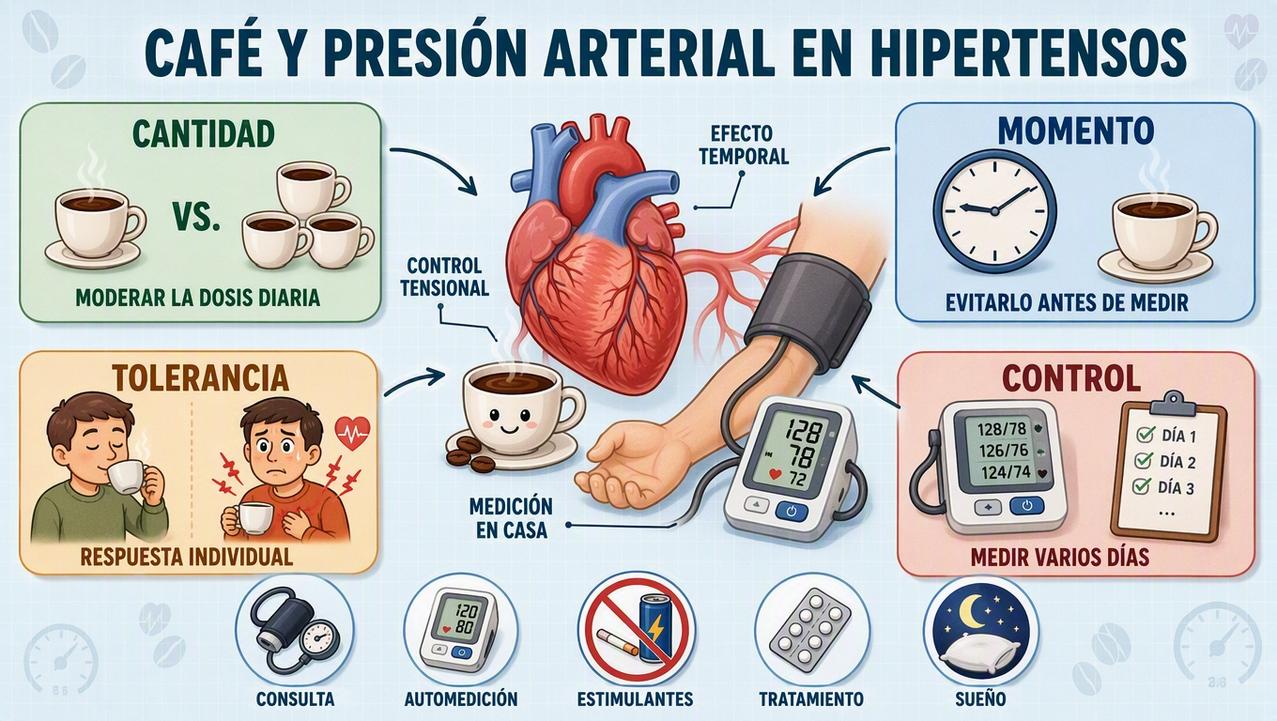 Cantidad, momento, tolerancia y control ayudan a valorar el efecto del café.