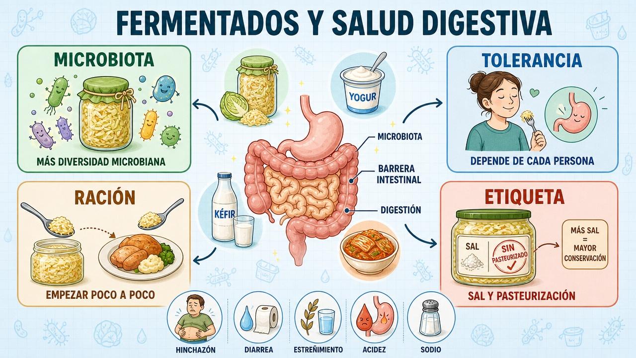 Microbiota, tolerancia, ración y etiqueta: claves digestivas de los fermentados.