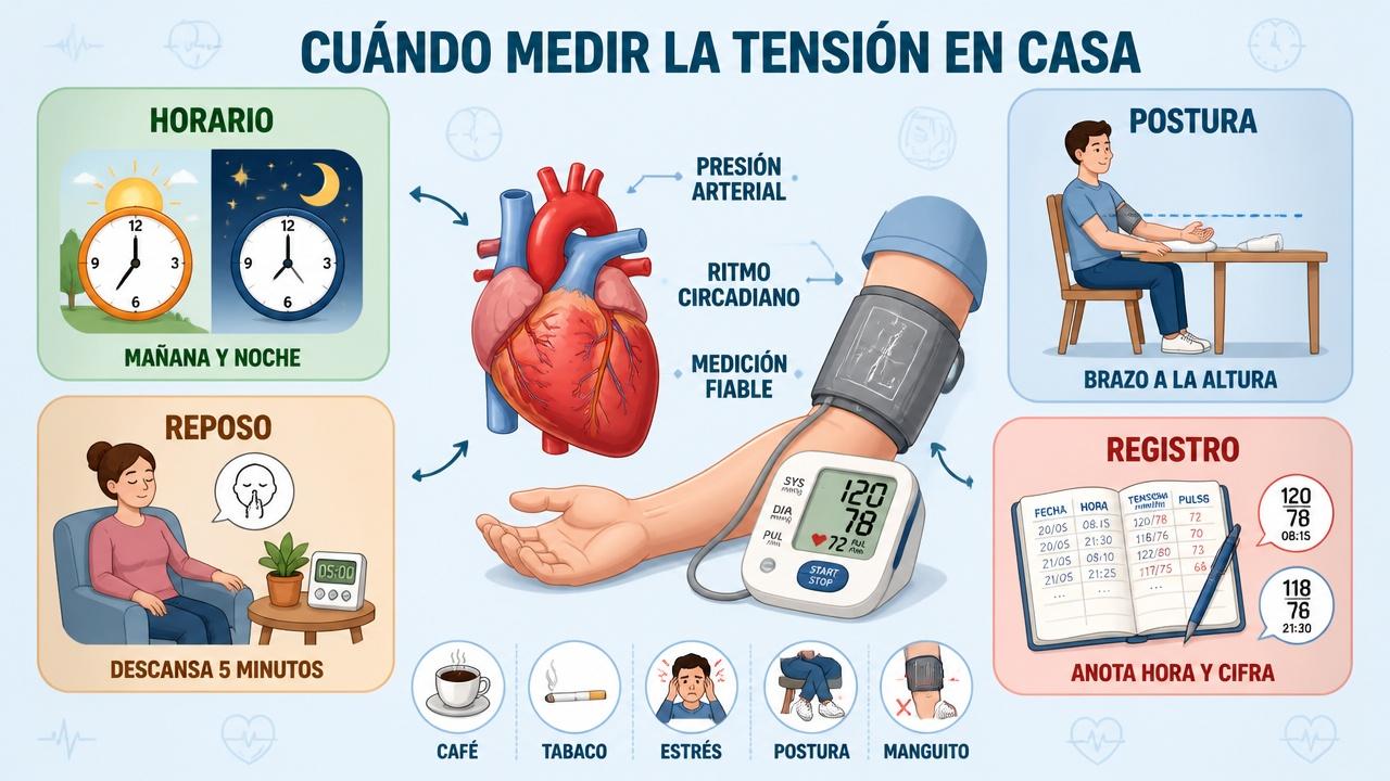 Horario, postura, reposo y registro: claves para una medición fiable.
