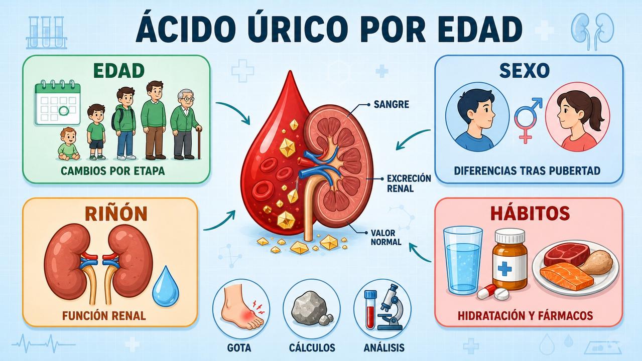 Edad, sexo, riñón y hábitos influyen en la interpretación del análisis.