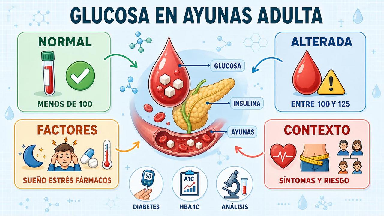 Valores, factores y contexto clave para entender la glucemia en ayunas.
