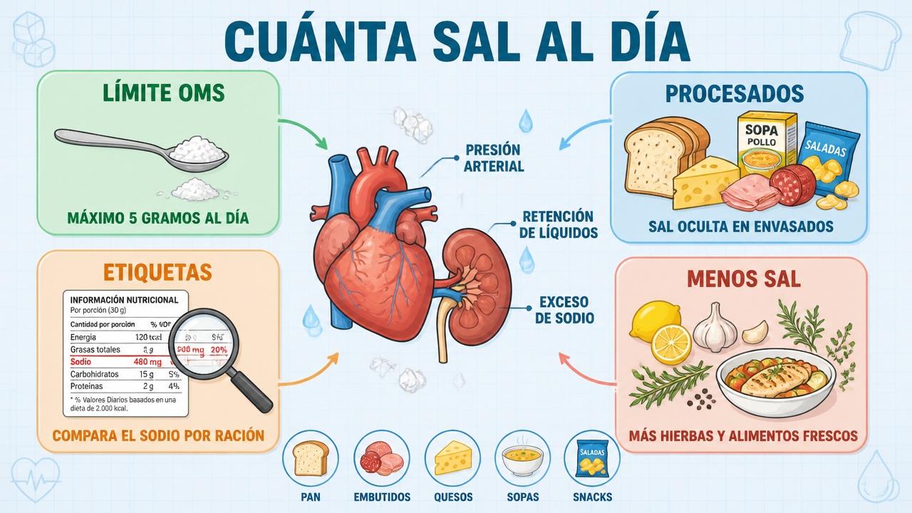 OMS, procesados, etiquetas y cocina casera: claves para reducir sodio.