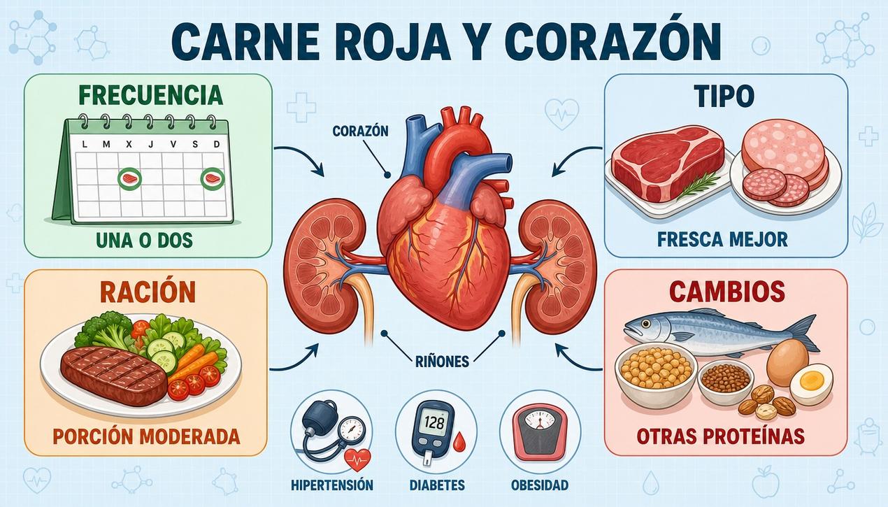Frecuencia, tipo, ración y alternativas para proteger corazón y riñones.