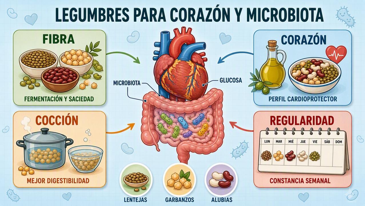 Fibra, corazón, cocción y regularidad explican el valor semanal de las legumbres.