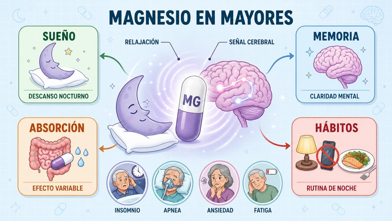 Sueño, memoria, absorción y hábitos condicionan la respuesta al magnesio.