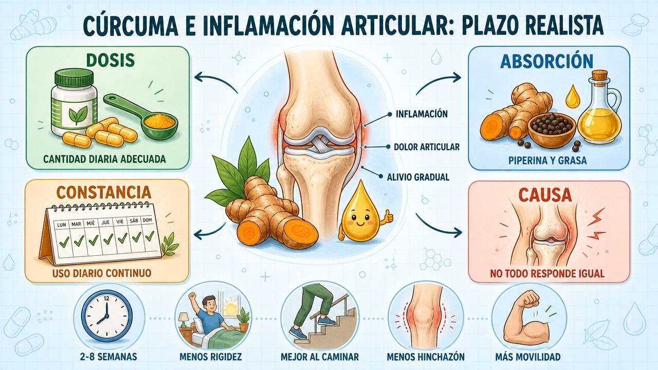 Dosis, absorción, constancia y causa marcan el tiempo de respuesta.