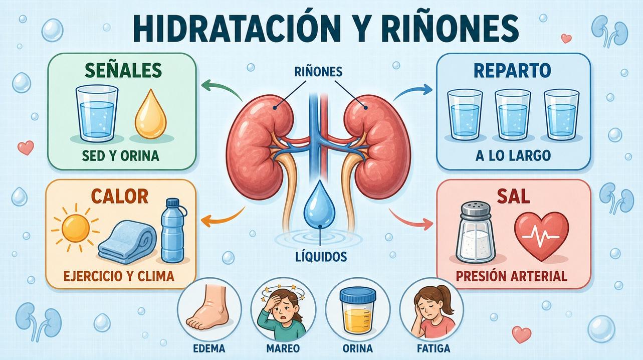 Señales, reparto, calor y sal influyen en riñones e hipertensión.