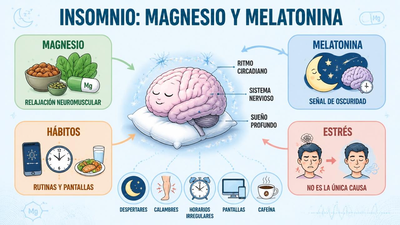 Magnesio, melatonina, hábitos y estrés: cuatro claves para entender el insomnio.