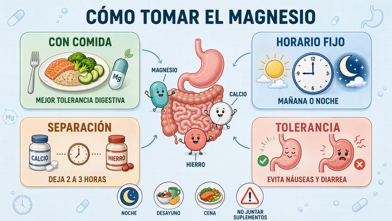 Cuatro claves para tomar magnesio con mejor tolerancia y absorción.