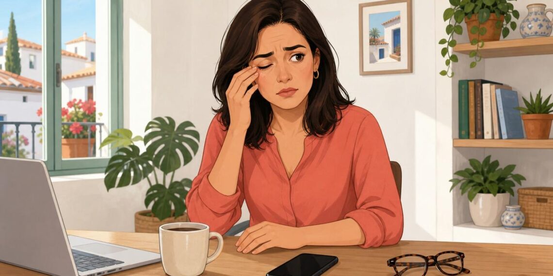 El temblor del párpado puede relacionarse con cafeína, pantallas y cansancio.