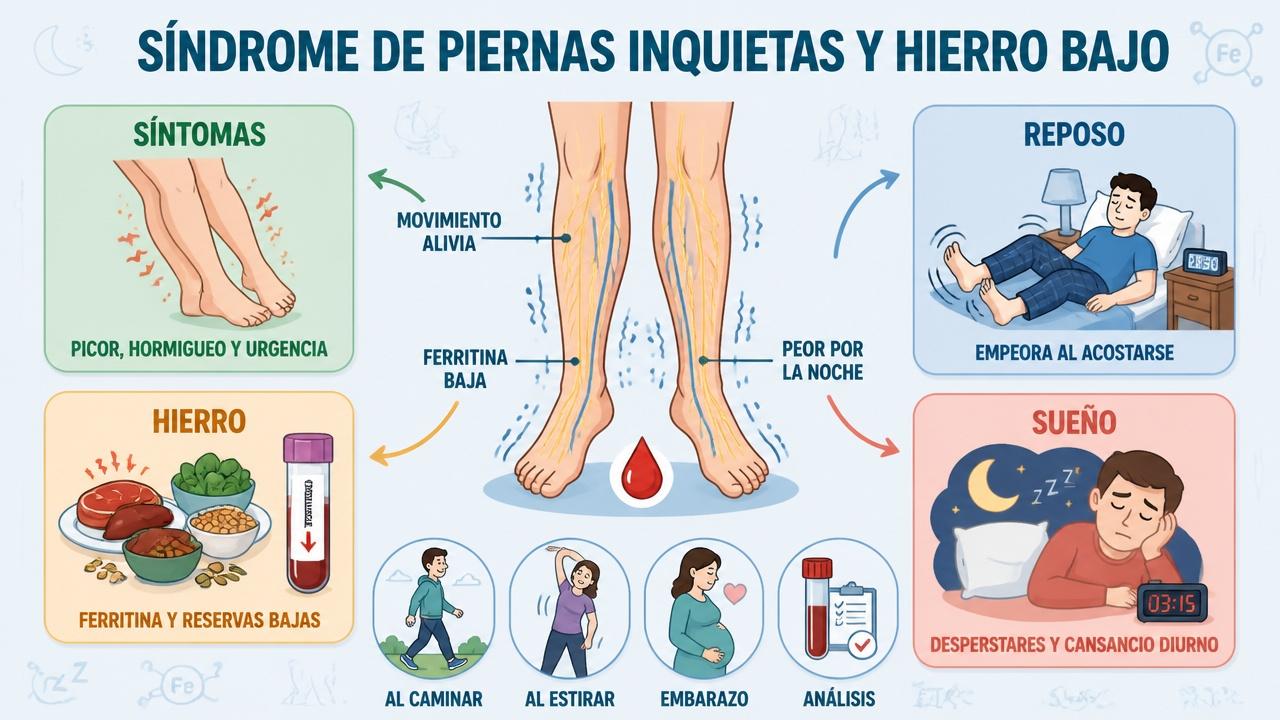 Síntomas, hierro, reposo y sueño: claves para entender las piernas inquietas.