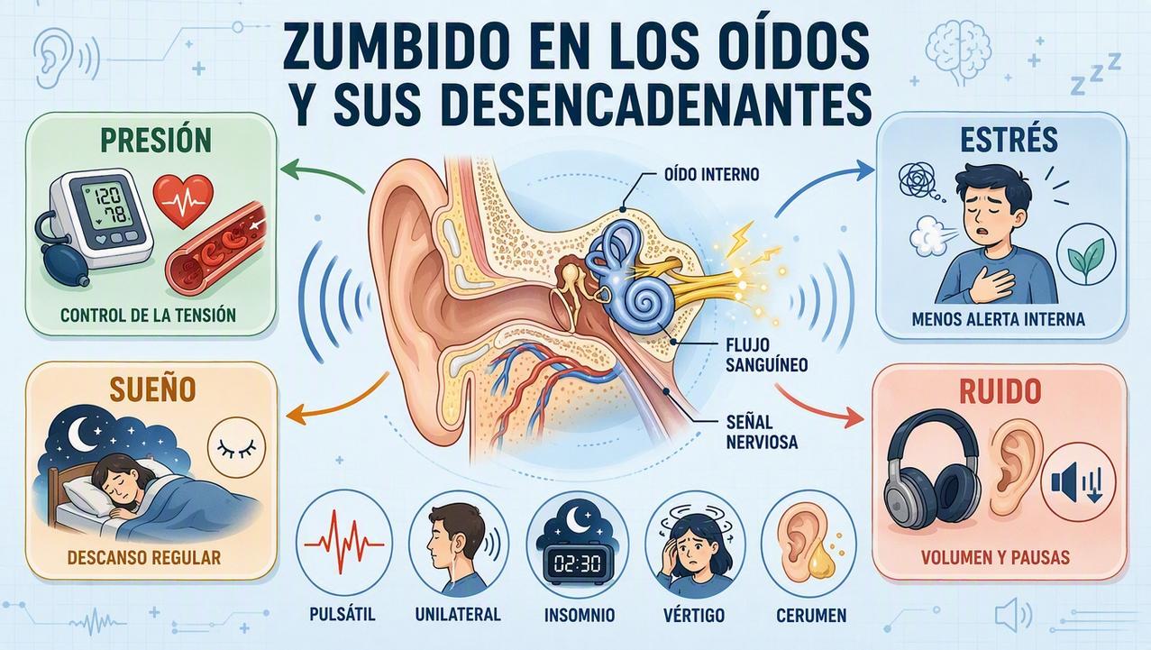Presión, estrés, sueño y ruido: cuatro claves para entender el tinnitus.