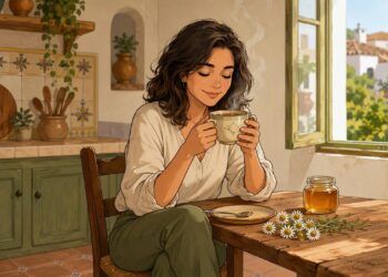 La manzanilla con miel puede aliviar digestiones pesadas y garganta irritada.