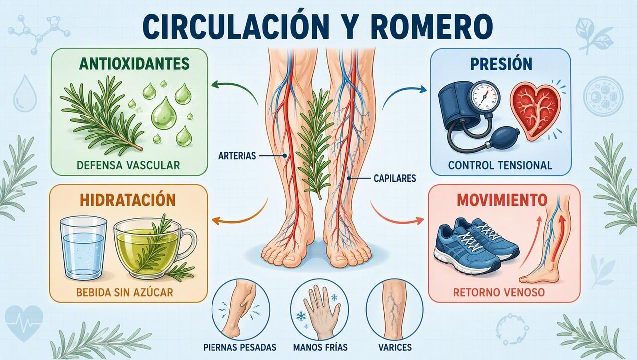 Antioxidantes, presión, hidratación y movimiento explican su posible apoyo vascular.