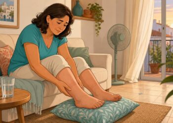 La hinchazón de tobillos al final del día no se debe solo al calor, sino, en muchos casos, a la insuficiencia venosa o a ciertos medicamentos para la tensión