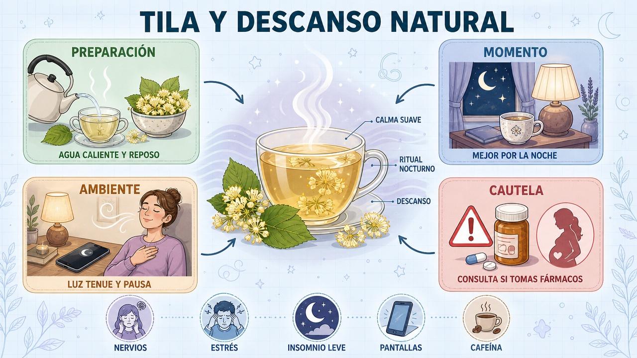 Preparación, momento, ambiente y cautela: cuatro pilares para usar tila.
