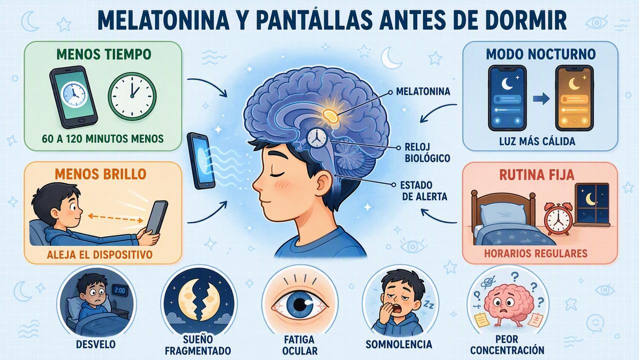 Cuatro hábitos clave para proteger la melatonina y descansar mejor.