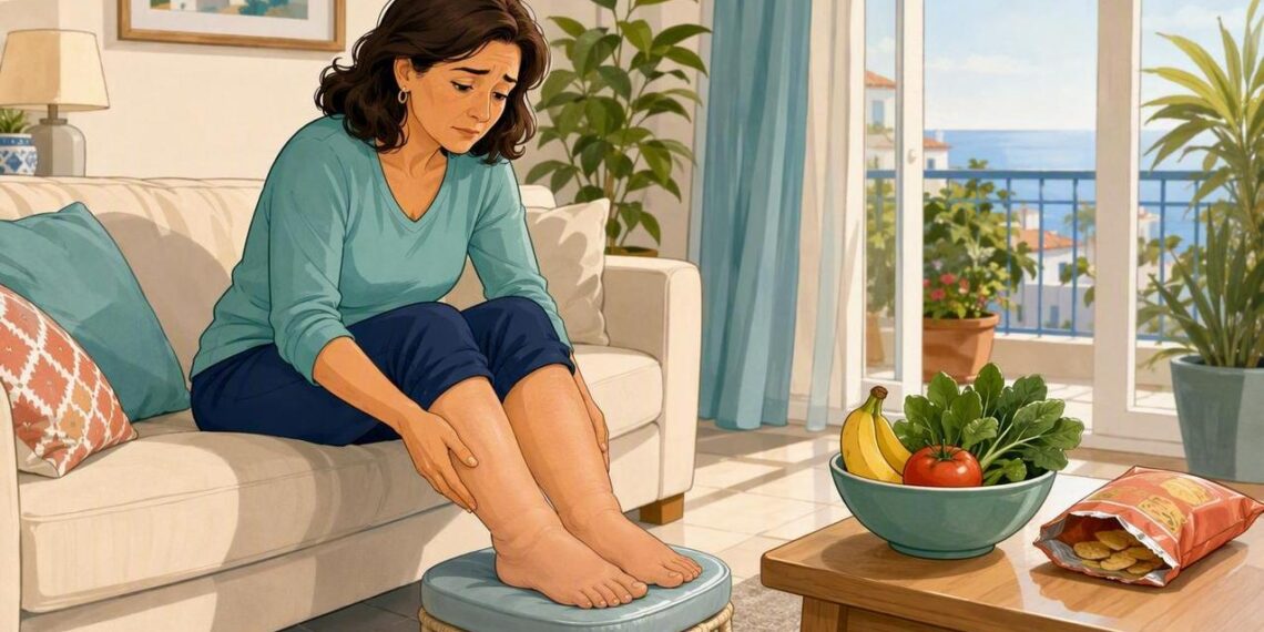 La retención de líquidos en las piernas no se debe solo a beber poca agua, sino al exceso de sodio y al bajo consumo de potasio