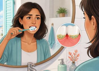 Las encías que sangran al cepillarse no se deben al cepillado fuerte, sino, en la mayoría de casos, a la placa bacteriana acumulada en el borde de la encía