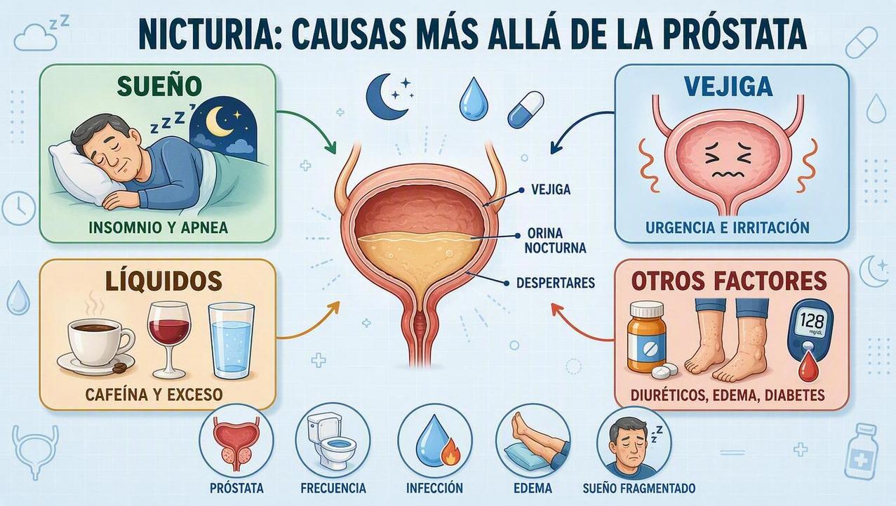 Sueño, vejiga, líquidos y otros factores explican muchas micciones nocturnas.