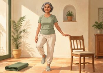 El apoyo a una pierna mejora estabilidad y ayuda a prevenir caídas.