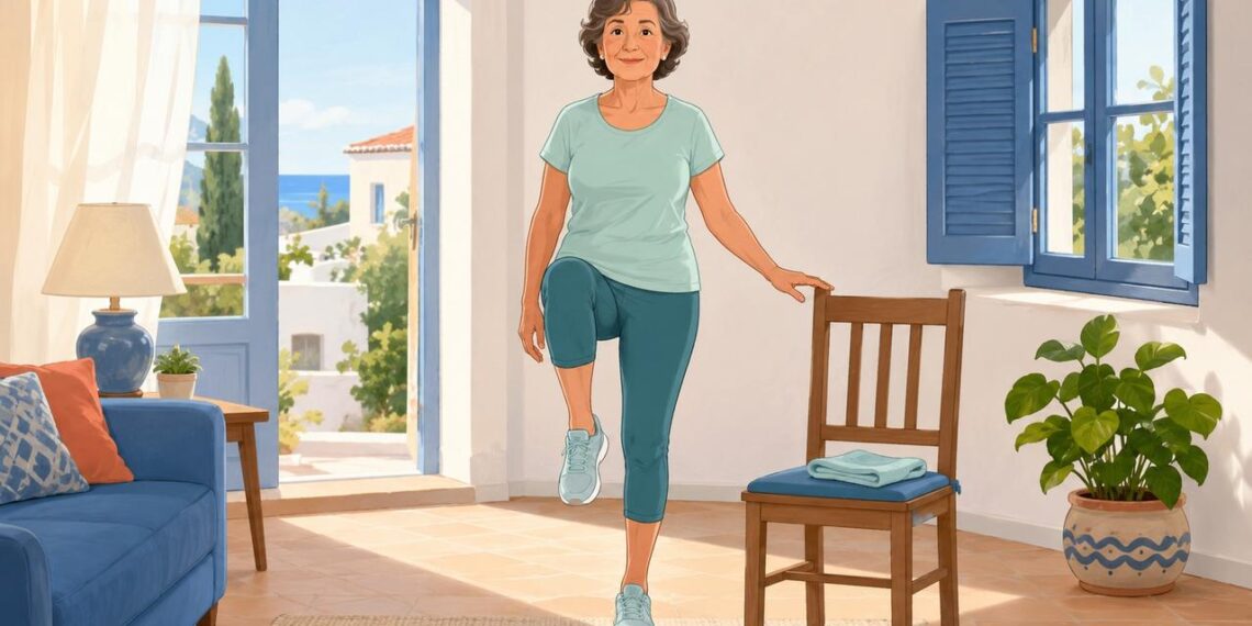 Ejercicios de equilibrio en casa para ganar estabilidad y prevenir caídas después de los 60.