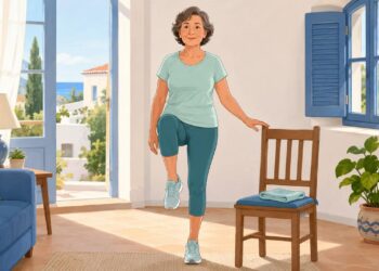 Ejercicios de equilibrio en casa para ganar estabilidad y prevenir caídas después de los 60.