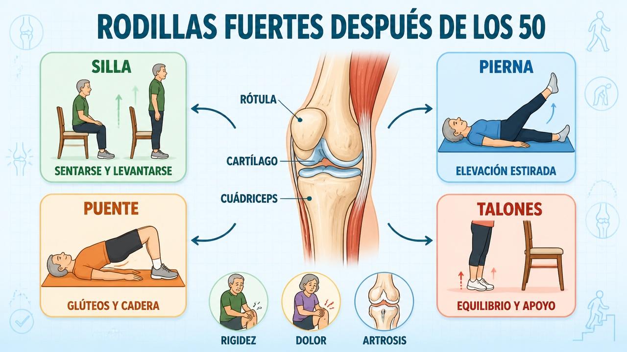 Cuatro ejercicios clave para ganar fuerza, apoyo y control de rodilla.