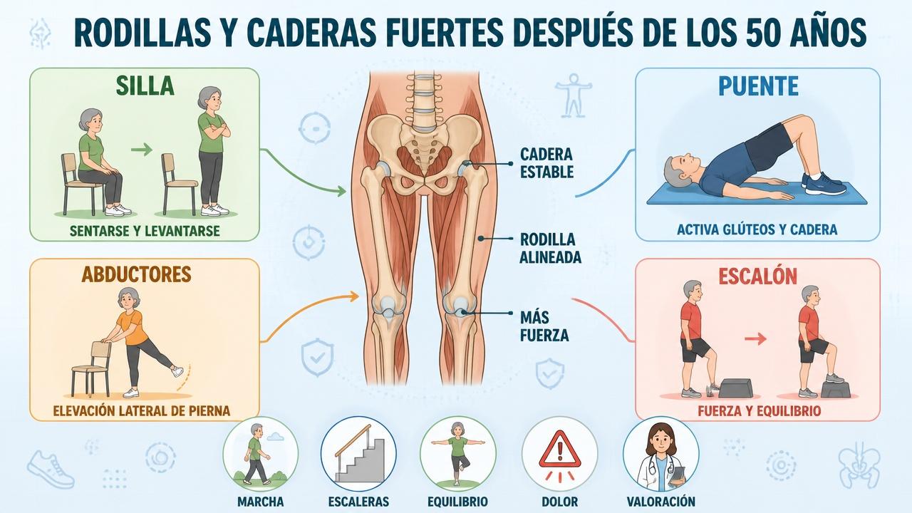Cuatro ejercicios clave para ganar fuerza, estabilidad y mejor apoyo articular.