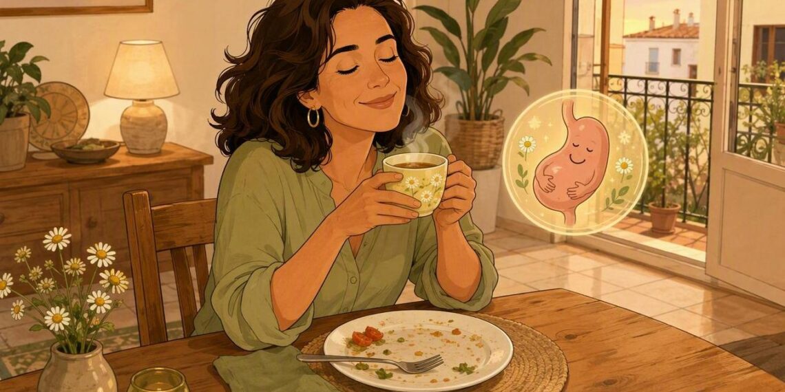 Los beneficios de la infusión de manzanilla para la digestión y el mejor momento del día para tomarla
