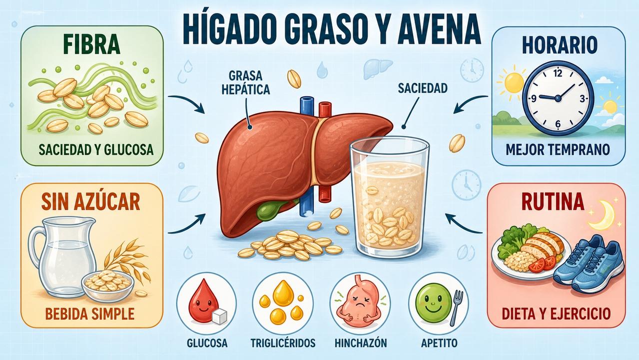Fibra, horario, preparación y rutina ayudan a integrar mejor el agua de avena.