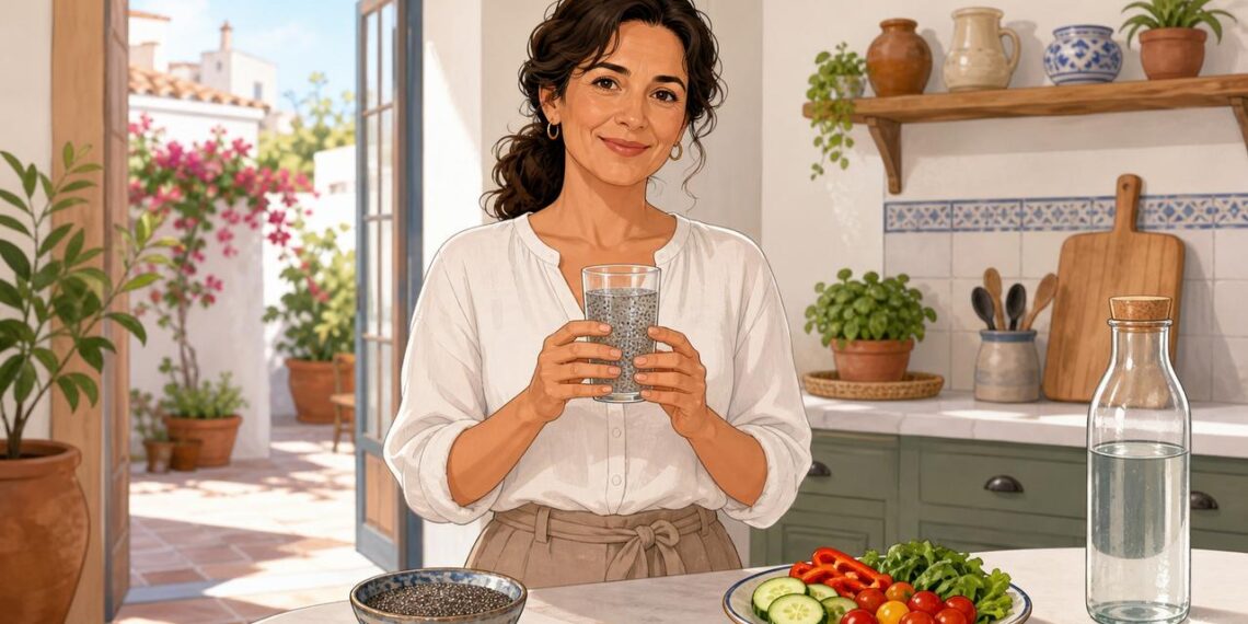 El agua de chía puede apoyar la saciedad y la hidratación.