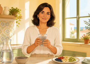 El agua de chía puede apoyar el tránsito intestinal con buena hidratación.