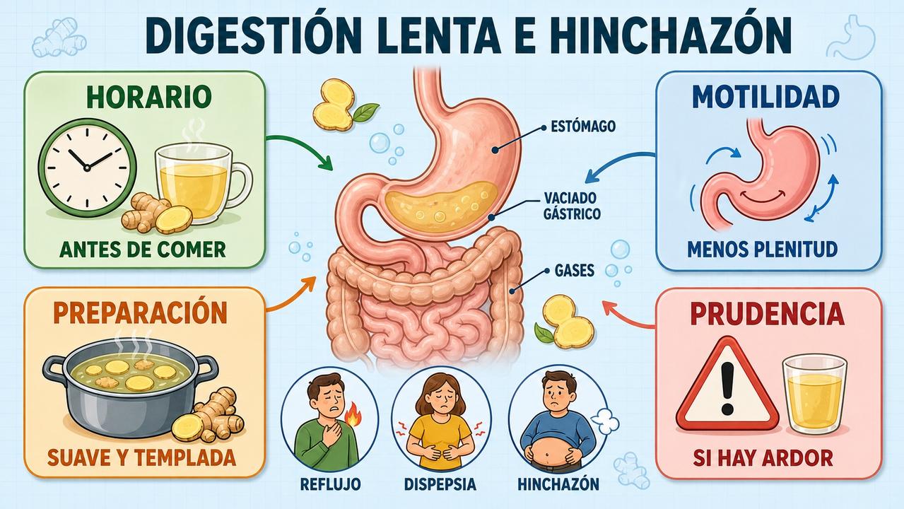 Horario, motilidad, preparación y prudencia resumen su uso digestivo más útil.