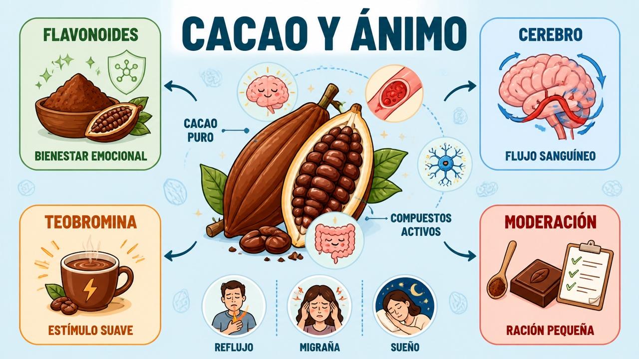 Flavonoides, cerebro, teobromina y moderación resumen las claves del cacao puro.