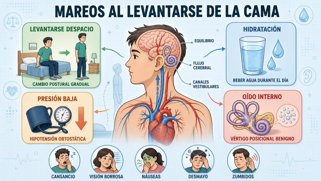 Cuatro claves para entender los mareos matutinos y sus causas frecuentes.