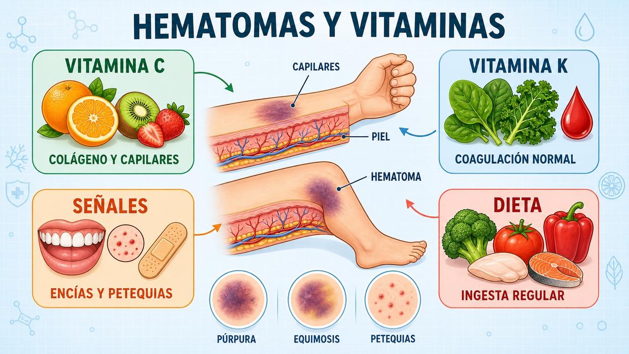 Vitamina C, vitamina K, señales asociadas y dieta a revisar.