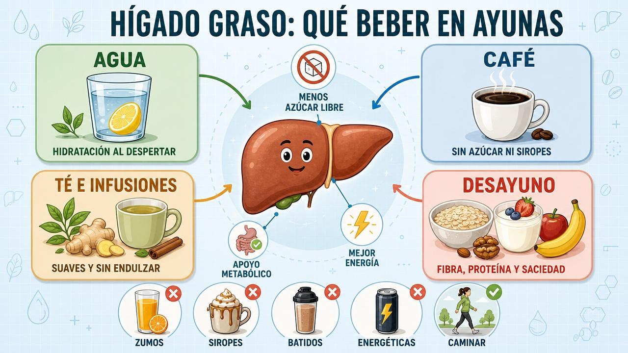 Cuatro pilares matutinos para cuidar el hígado graso y ganar energía.