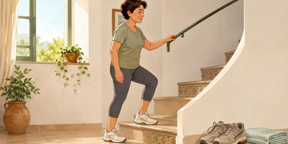 Subir escaleras exige más a la rodilla que caminar en llano.