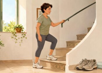 Subir escaleras exige más a la rodilla que caminar en llano.