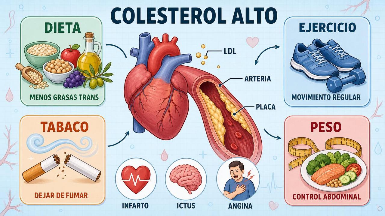Dieta, ejercicio, dejar de fumar y controlar el peso protegen arterias.