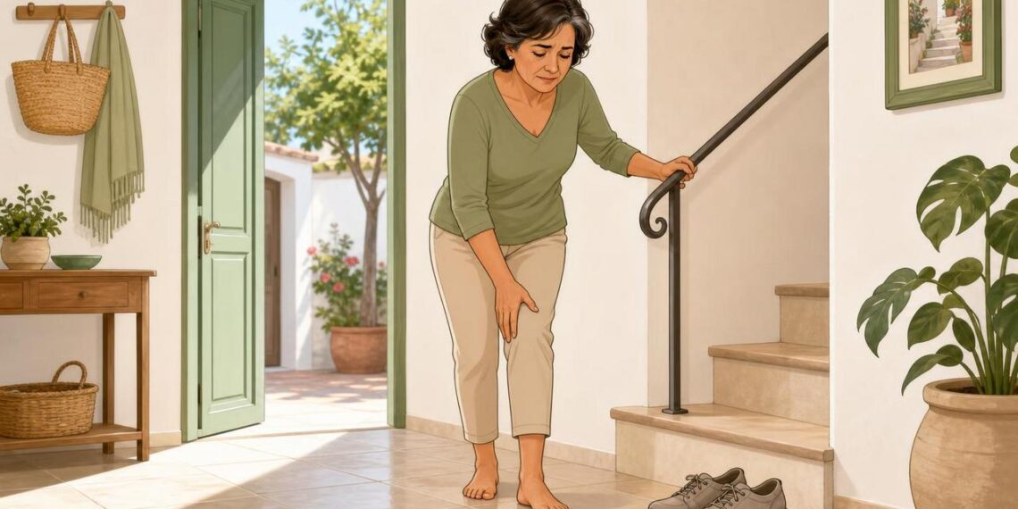 La artrosis puede causar dolor y rigidez al caminar o subir escaleras.