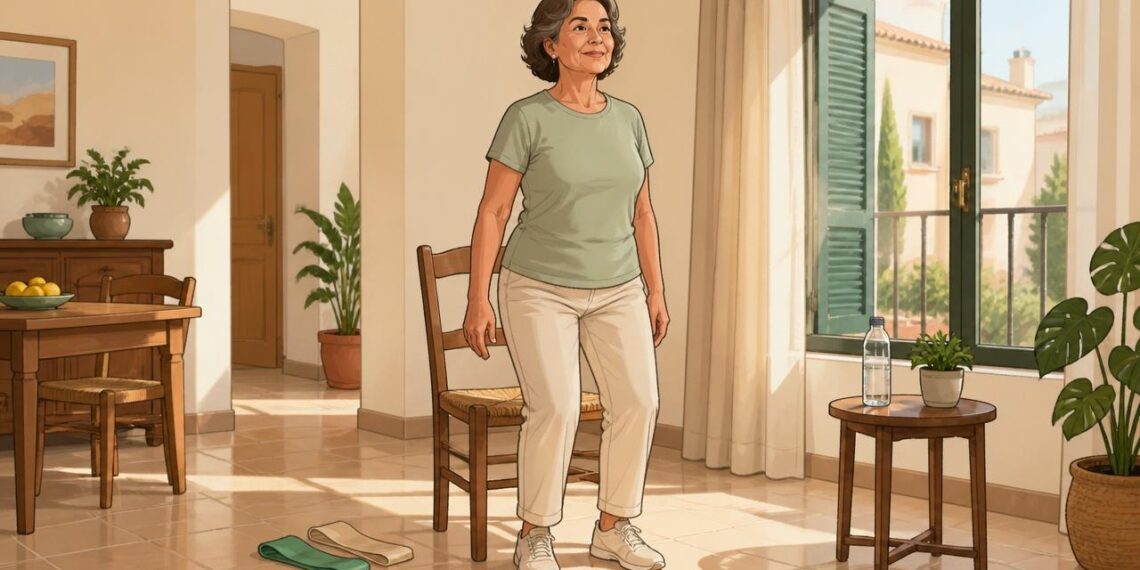 La sarcopenia reduce fuerza y movilidad, pero puede frenarse con ejercicios en casa.