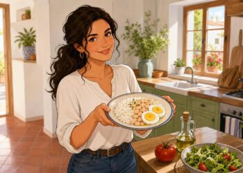 Arroz, alubias y huevo forman un plato proteico completo y saciante.